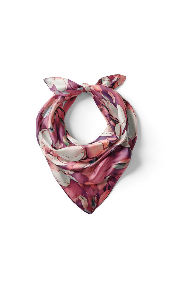 مربع الجيب الحريري بنمط النرجس الأرجواني - 2