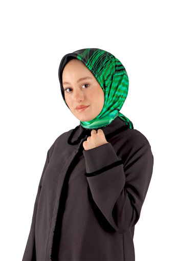 الزمرد قوس قزح نمط سورة الحرير وشاح مربع 