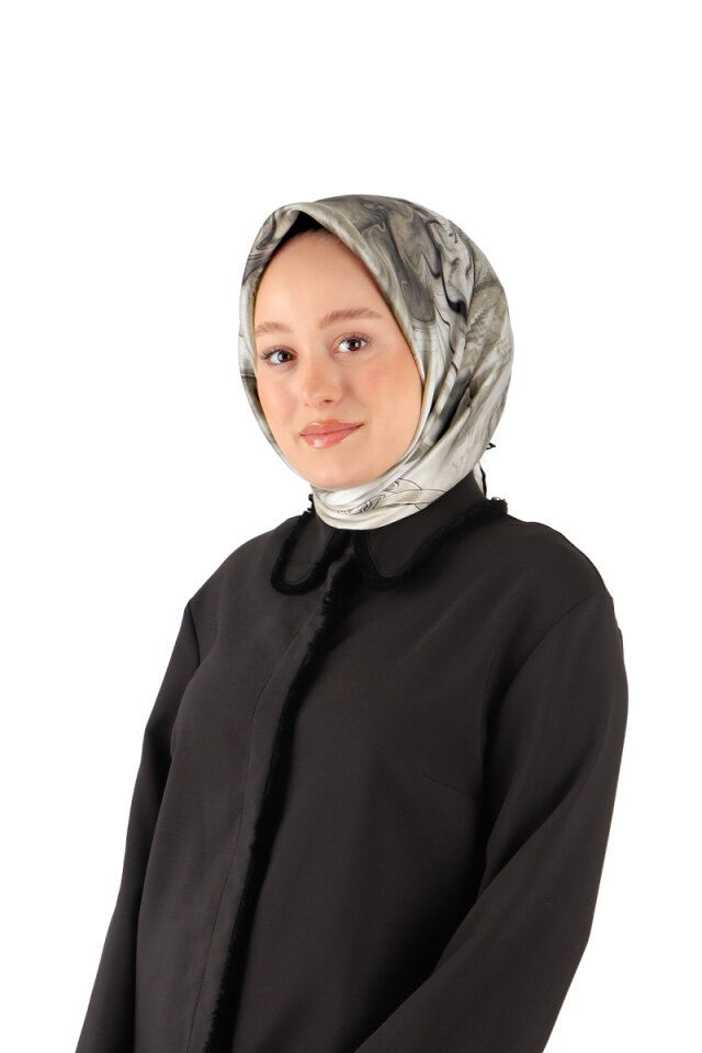 وشاح مربع من الحرير بنمط الحزام الحجري 