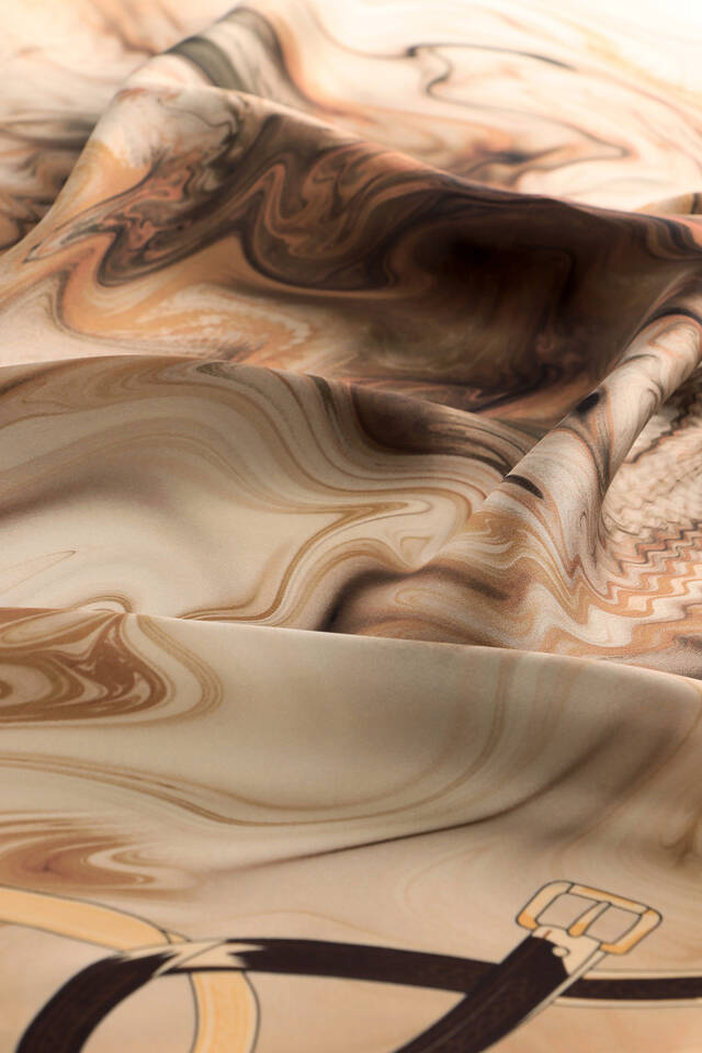 حزام السلمون نمط سورة الحرير وشاح مربع - 3