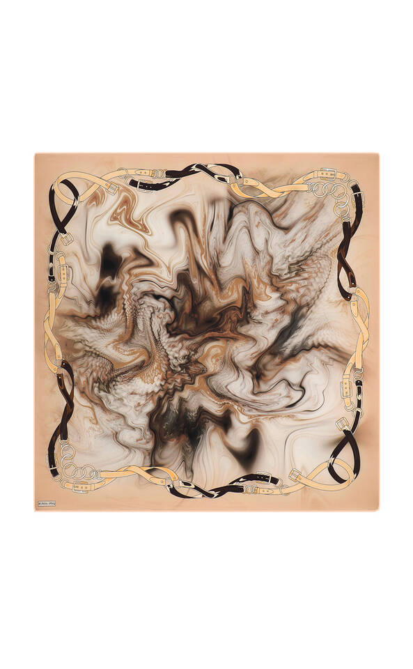 حزام السلمون نمط سورة الحرير وشاح مربع - 2