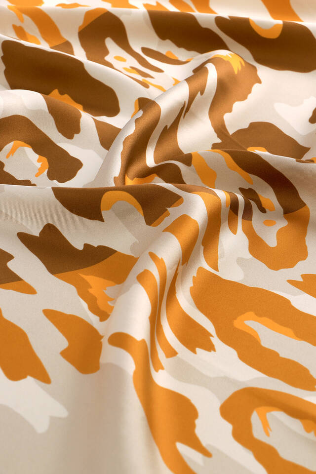 الخردل ساري نمط حك الحرير وشاح مربع - 3