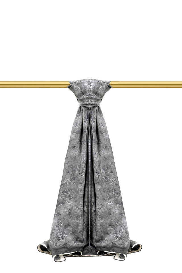 وشاح حريري بنمط فرشاة أنثراسايت - 1