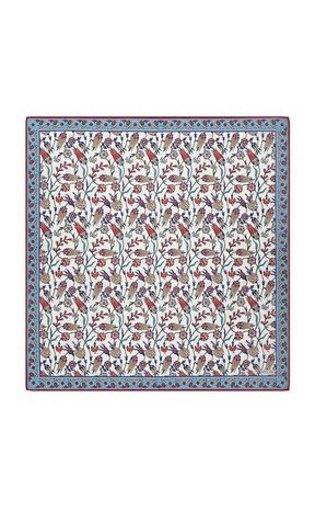 وشاح مربع ناعم بنمط الأناضول الفيروزي 