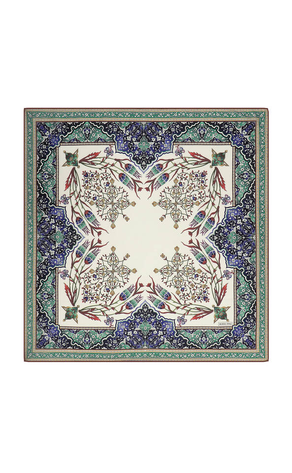 بورجوندي شمعدان توليب نمط وشاح مربع ناعم 