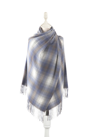 شال شتوي منقوش باللون الرمادي النيلي 