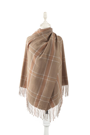 شال شتوي بنقشة القهوة الحليبية 