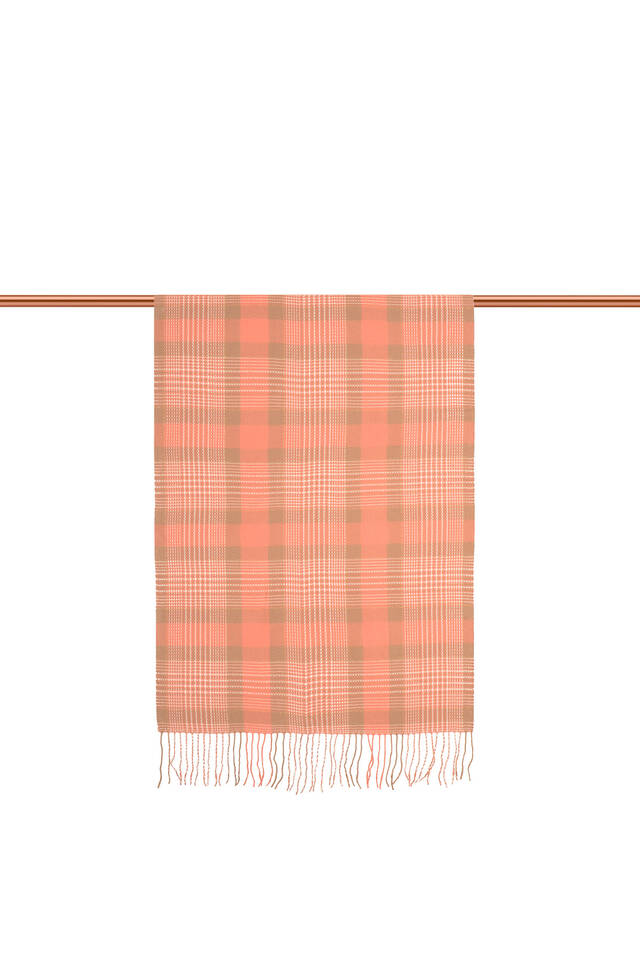 شال شتوي بنقشة حليب السلمون والقهوة - 3