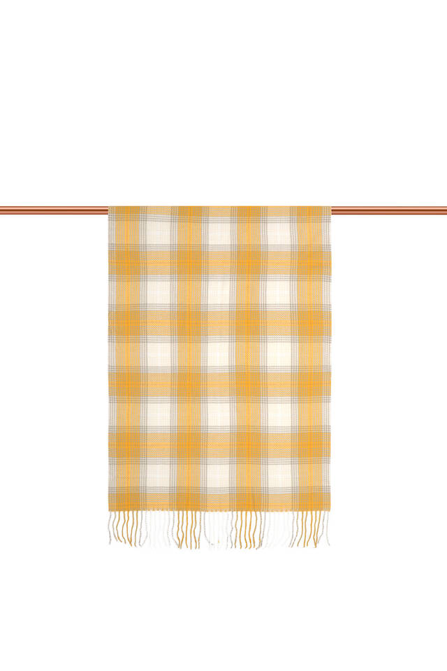 شال شتوي منقوش باللون الذهبي الفاتح - 3