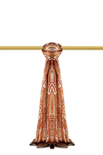 شال حرير سورا بنمط تان نيل 