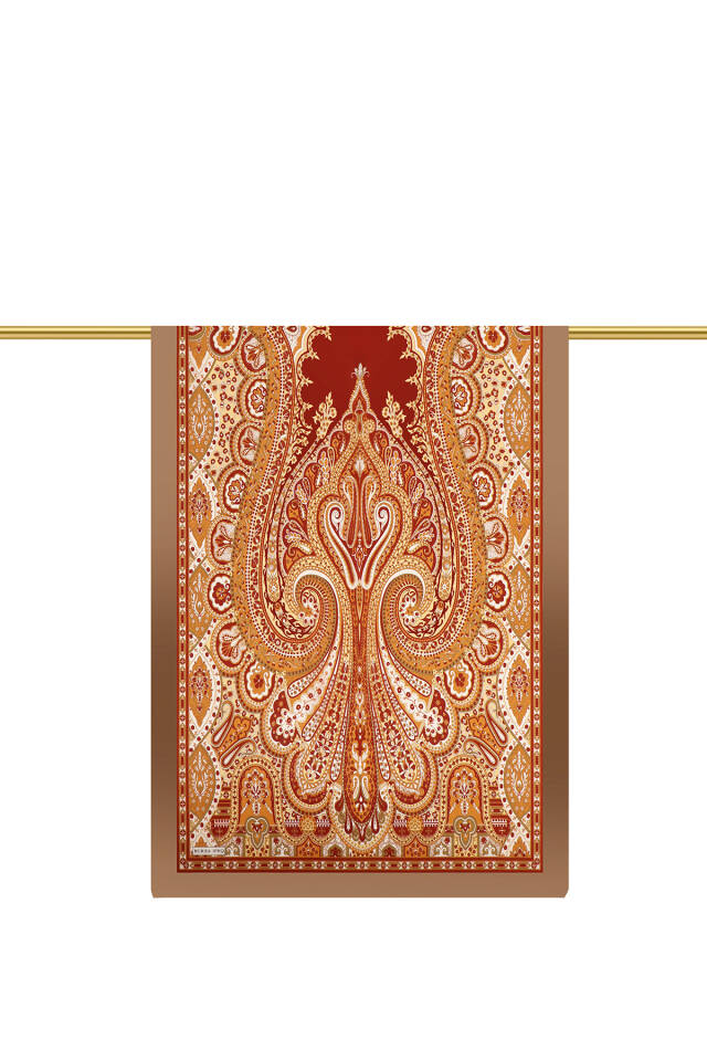 شال حرير سورا بنمط تان نيل - 2