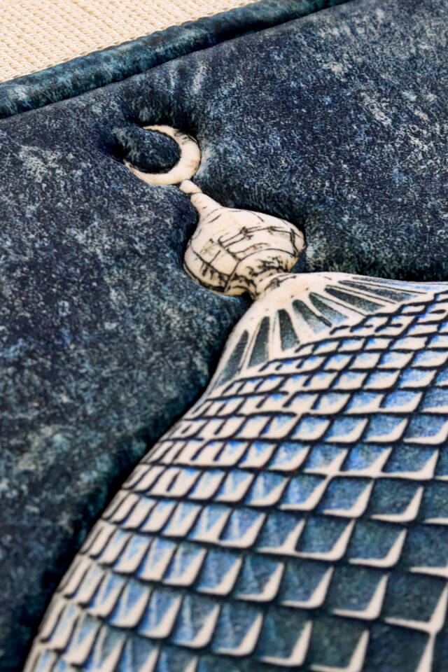 سجادة صلاة إسفنجية مبطنة باللون الأزرق البترولي - 3