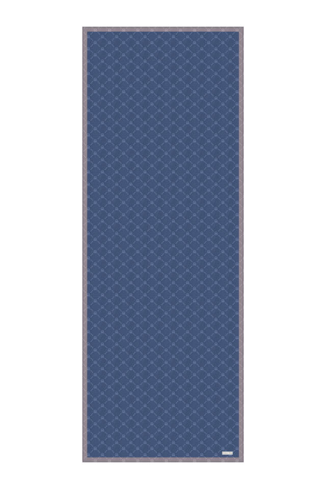 شال حريري بنمط سلسلة باللون الأزرق الداكن - 4