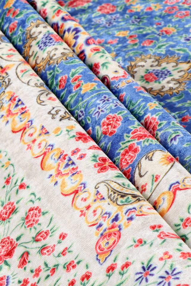 سجادة صلاة مخملية زرقاء - 2