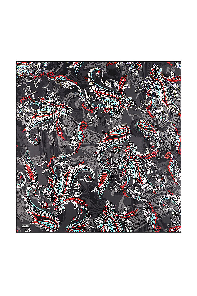 وشاح حريري مائل بنمط شال أنثراسيت 