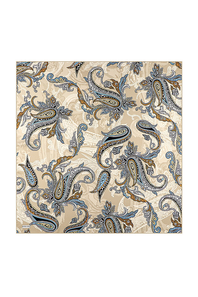 وشاح حريري مائل بنمط شال بيج 