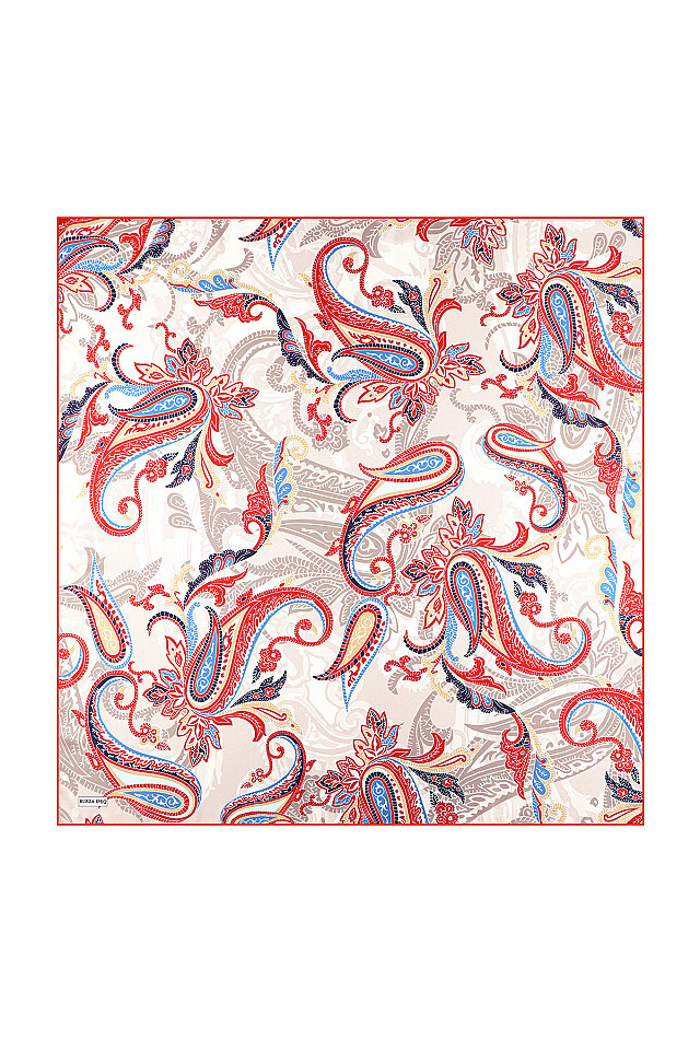 وشاح حريري مائل بنمط شال كريمي 