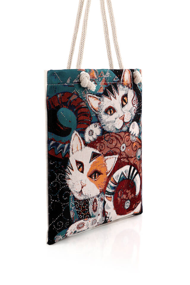 حقيبة كتف بنقشة قطة - 2