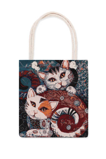 حقيبة كتف بنقشة قطة 