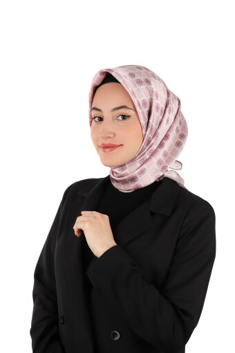 وشاح حريري منقوش بنقشة بودرة 