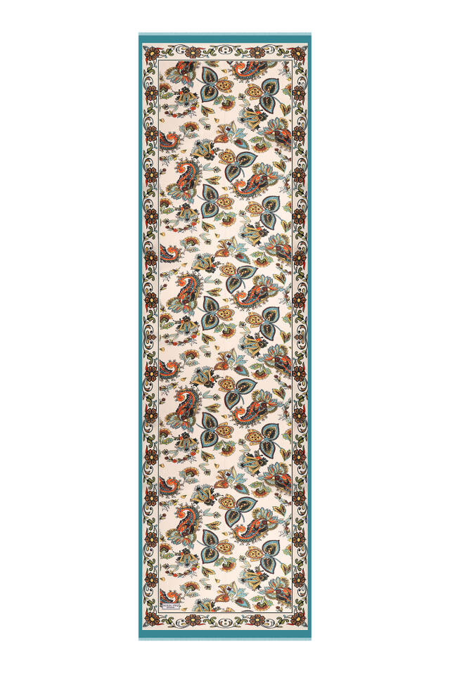 وشاح حرير فوال بنمط شال بيج - 4