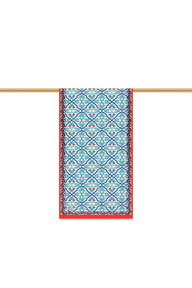 وشاح حرير فوال بنقشة اللبلاب الأحمر - 3