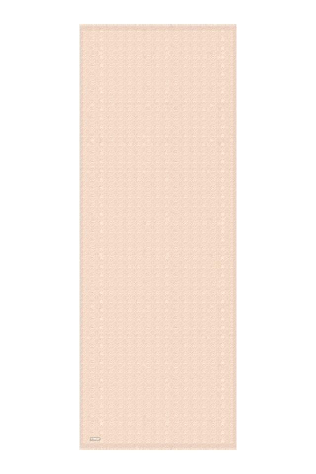 شال حرير قطني بنقشة قهوة الحليب - 4