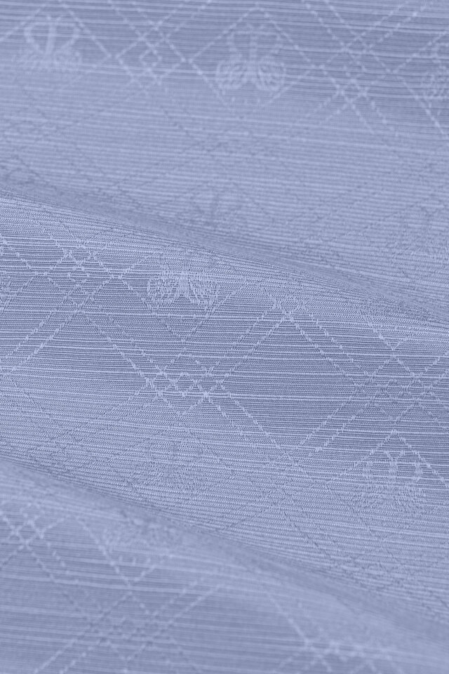 شال حرير قطني بنقشة مونوغرام باللون الأزرق الجليدي - 5