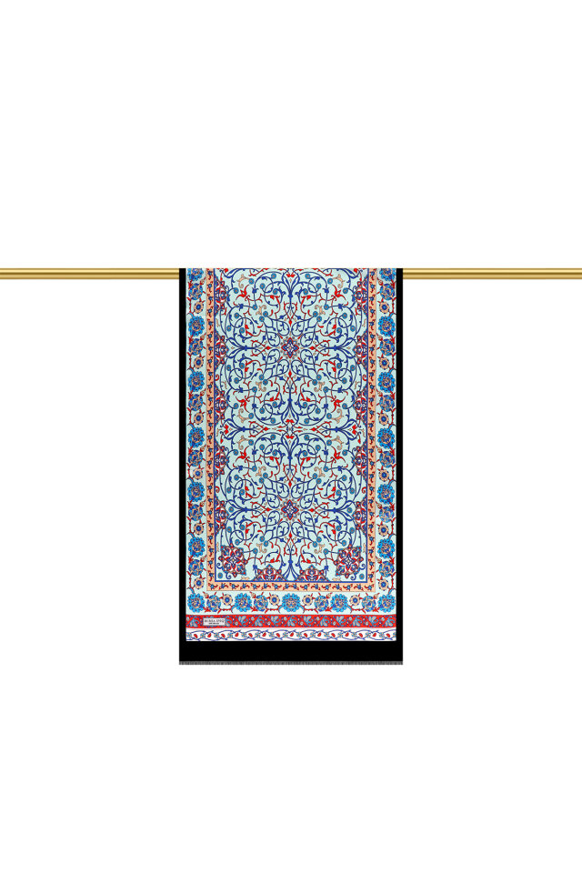 وشاح حريري ضيق بنقشة اللبلاب الأخضر المائي - 3