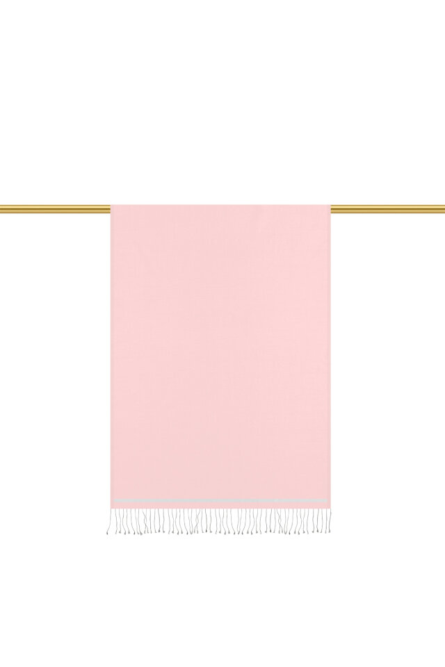 شال حريري مزدوج الوجهين باللون الرمادي البودري - 3