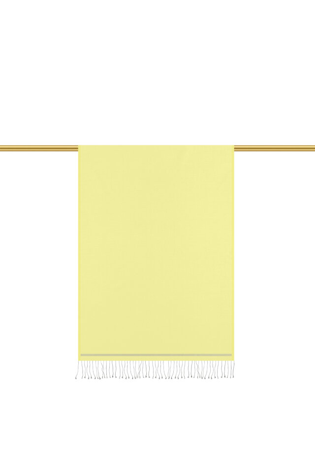 شال حريري مزدوج الوجهين باللون الرمادي الليموني - 3