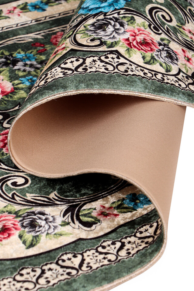 سجادة صلاة مخملية إسفنجية خضراء - 3