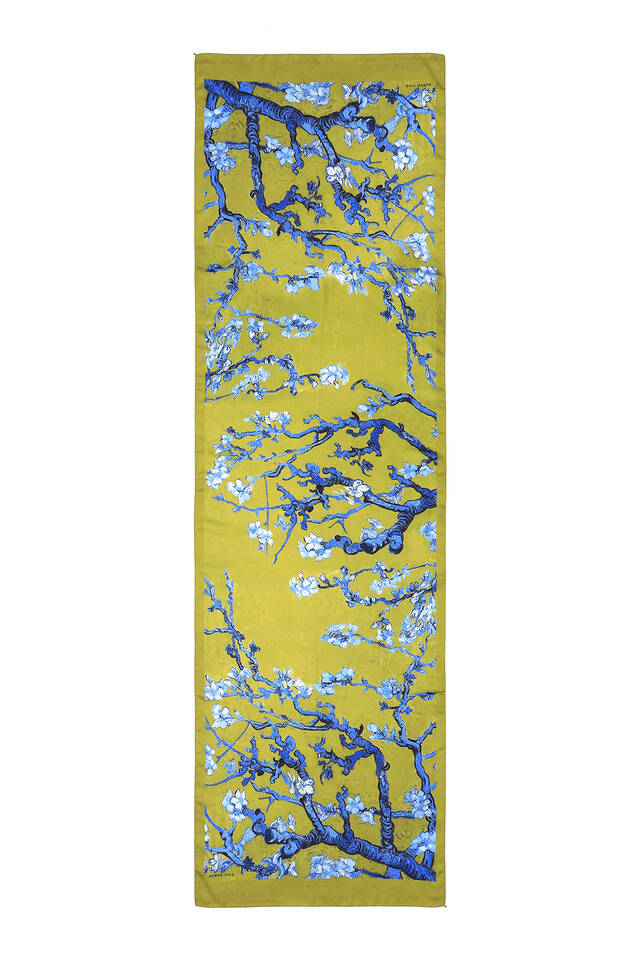 Acid Green Almond Flower Silky Foulard - 3