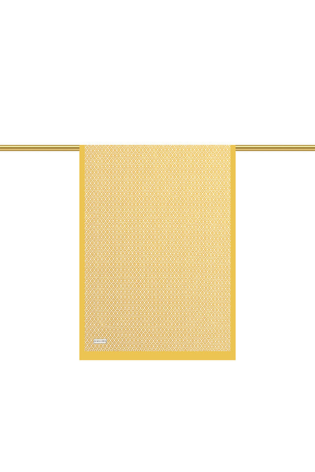 Acid Green Honeycomb Pattern Twill Silk Scarf - Bursa İpek