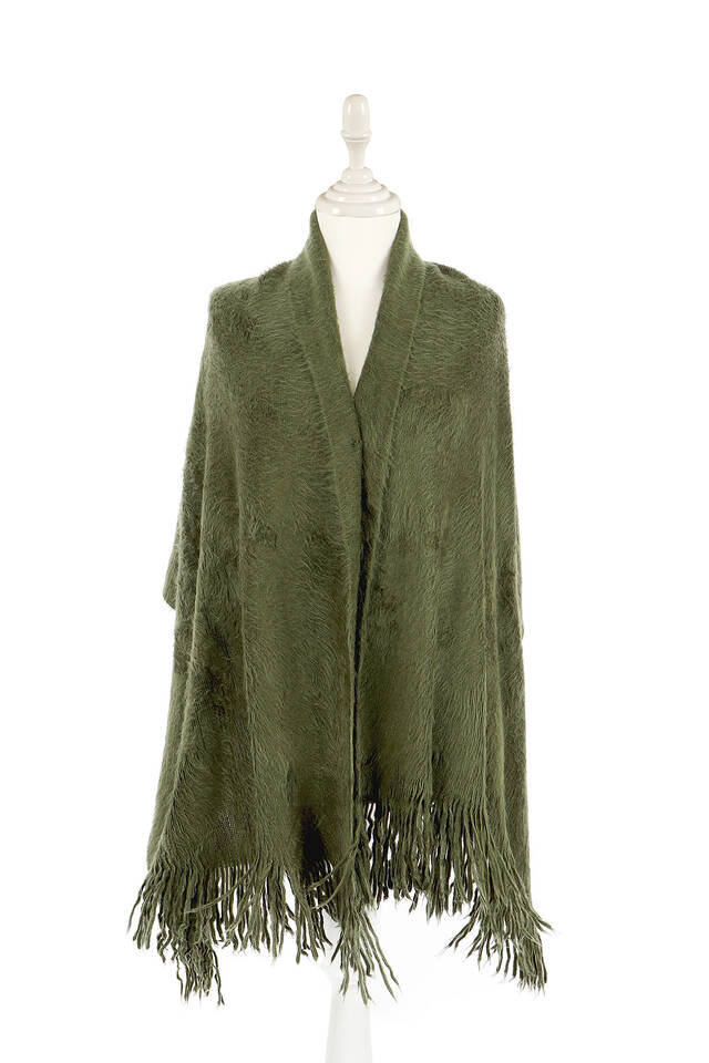 Haki Angora Şal - Bursa İpek