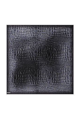 Anthracite Deren Pattern Twill Silk Square Scarf 