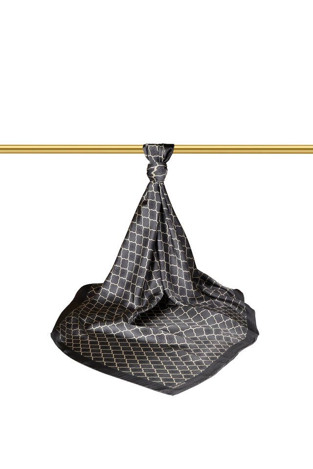 Anthracite Monogram Silk Square Scarf - 2