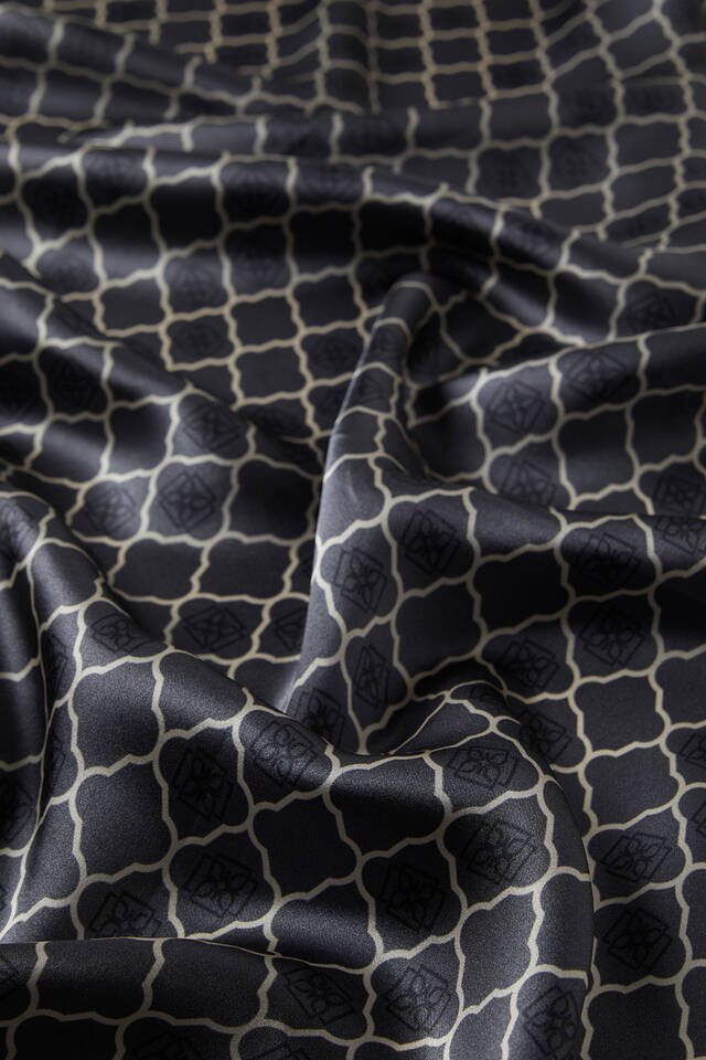 Anthracite Monogram Silk Square Scarf - 3