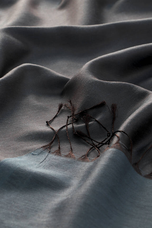 Anthracite Silk Look Scarf - 3