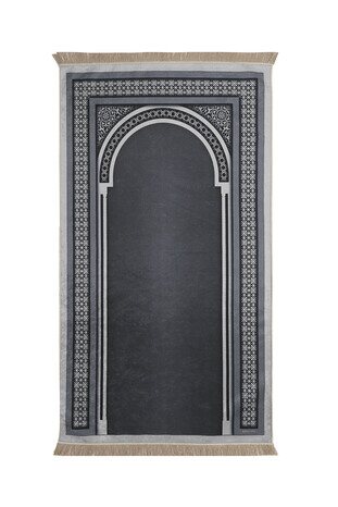 Anthracite Velvet Carpet Prayer Rug 