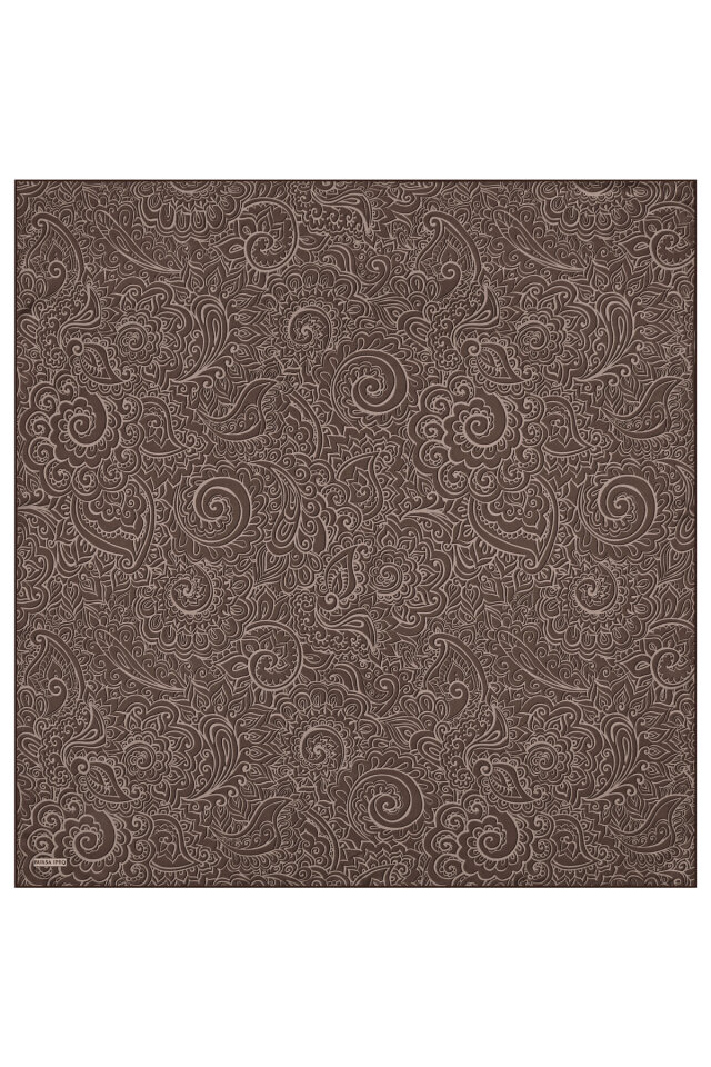 Bitter Coffee Art Pattern Twill Silk Scarf - 2