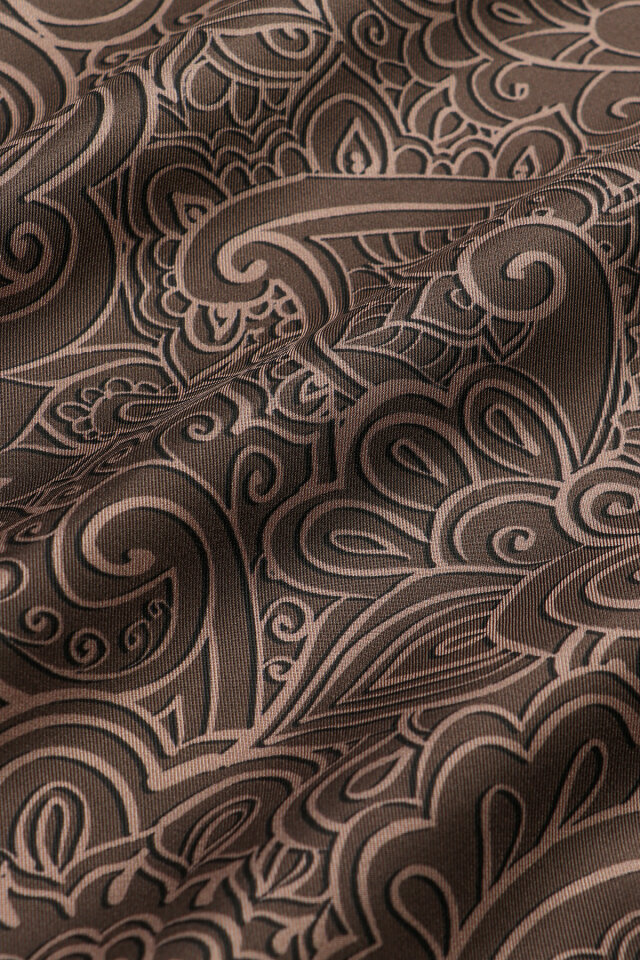 Bitter Coffee Art Pattern Twill Silk Scarf - 3