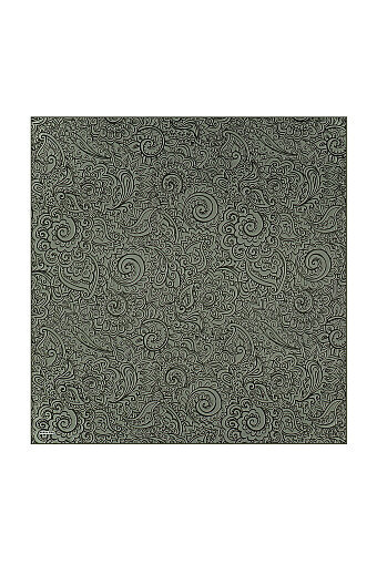 Khaki Art Pattern Twill Silk Scarf 