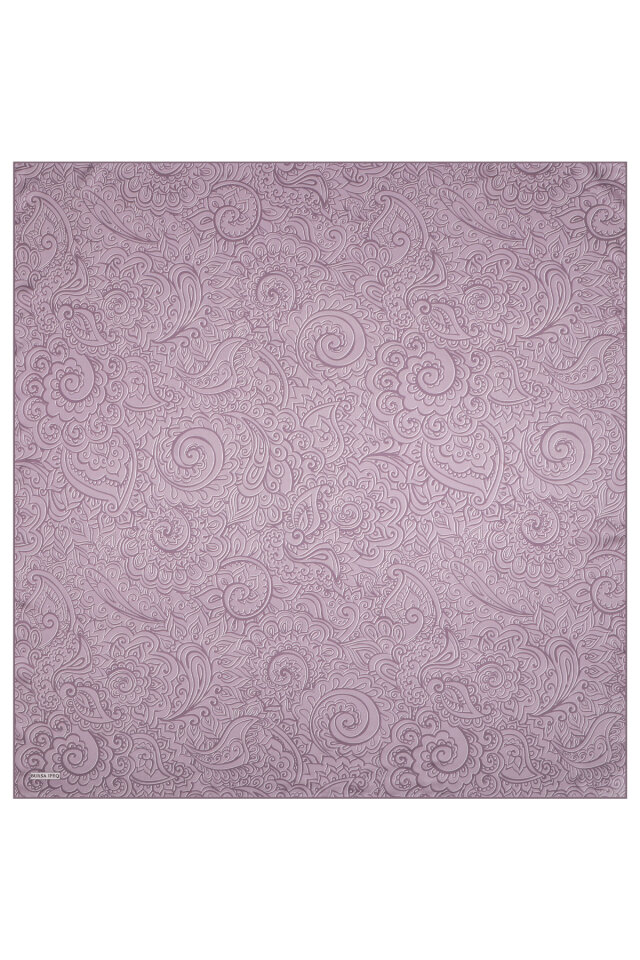 Lavender Art Pattern Twill Silk Scarf - 3