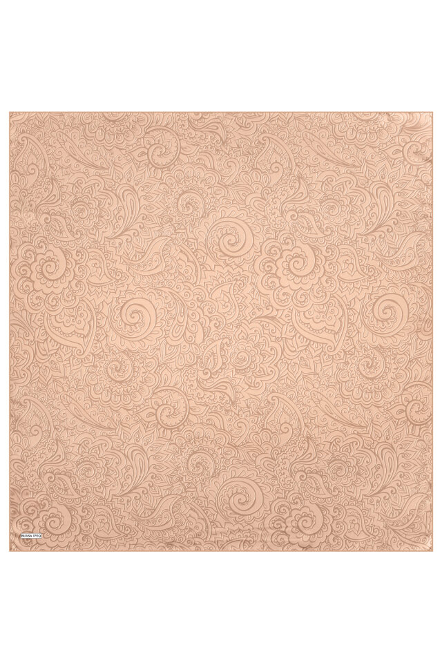 Salmon Art Pattern Twill Silk Scarf - 3