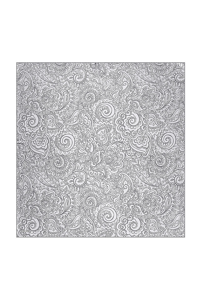 Silver Art Pattern Twill Silk Scarf 