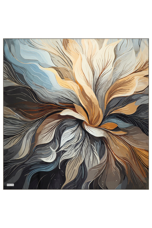 Mint Arya Pattern Twill Silk Scarf - 2