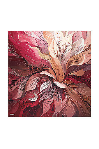 Burgundy Arya Pattern Twill Silk Scarf 