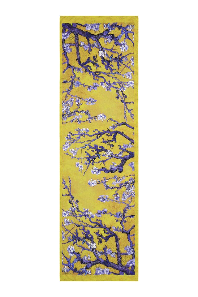 Yağ Yeşil Badem Çiçeği İpeksi Fular - 4