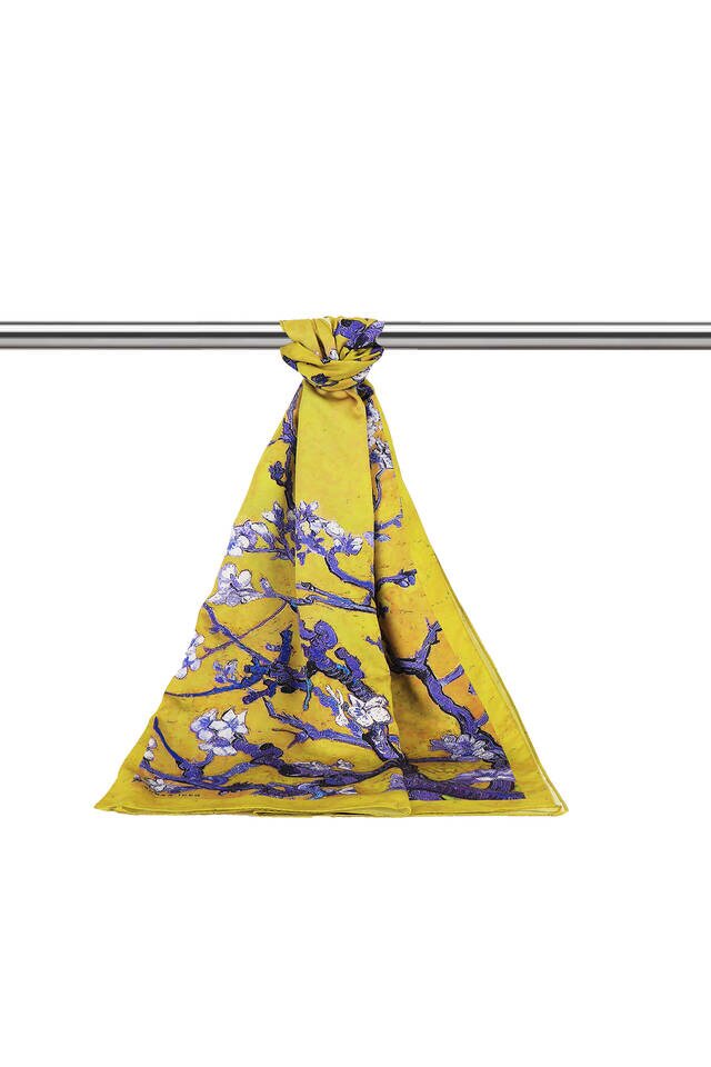 Yağ Yeşil Badem Çiçeği İpeksi Fular - 3